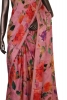 Designer Floral Pure Satin Crepe Silk Saree